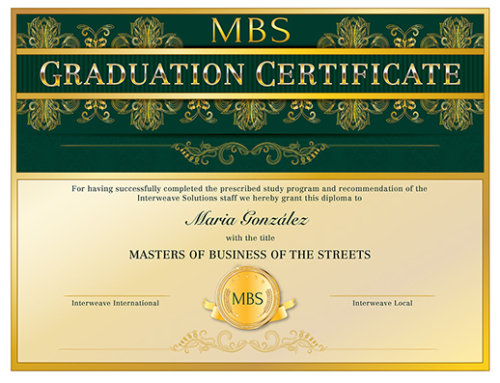 Interweave Solutions MBS Graduation Certificate