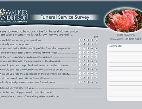 Walker Sanderson Funeral Home Survey Card