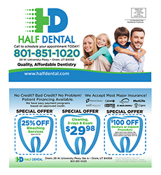 Half Dental Direct Mail Postcard Design