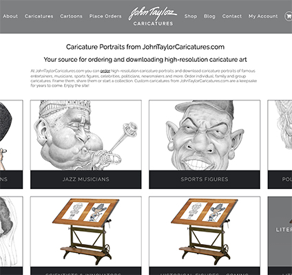 John Taylor Caricatures and Editorial Cartoons Responsive Website Design