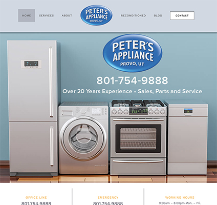 Utah County Appliances Responsive Website Design