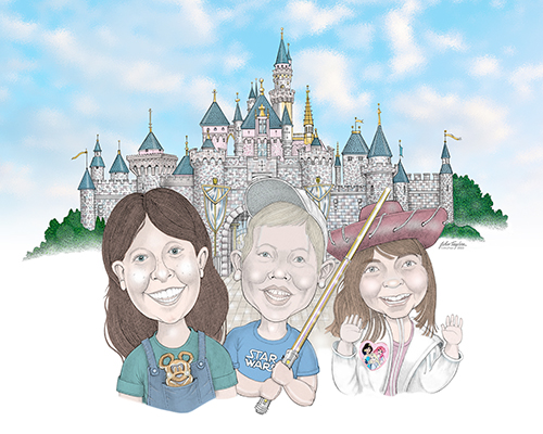 Grandchildren at Disneyland - Illustration