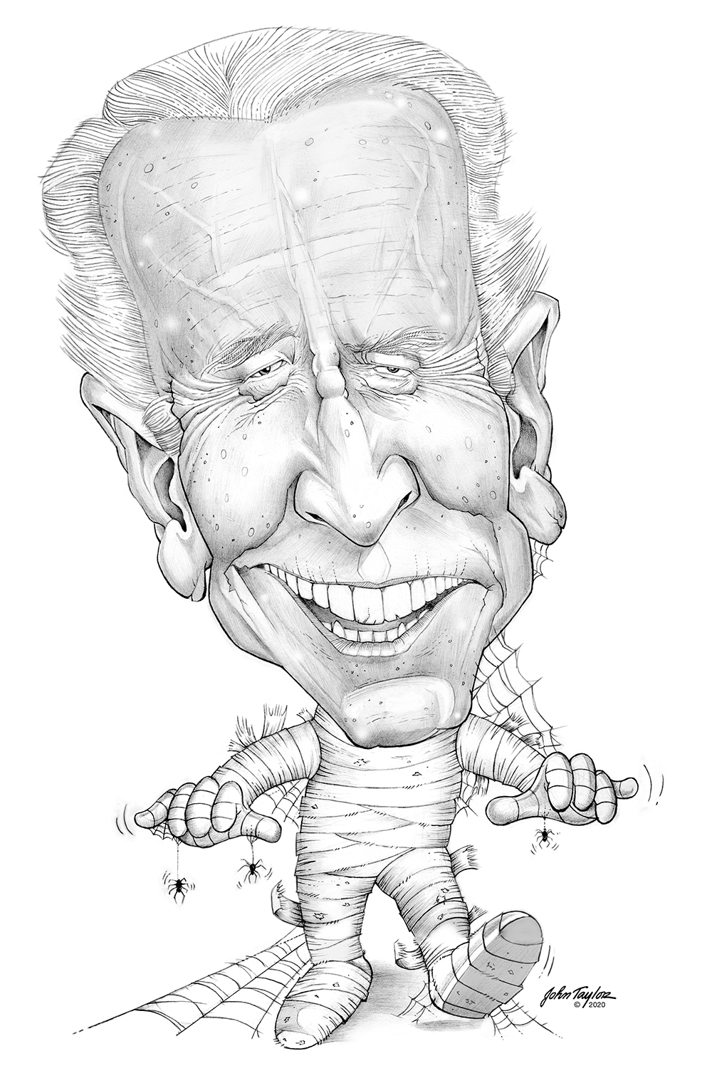 Joe Biden Caricature Portrait - Hand Drawn